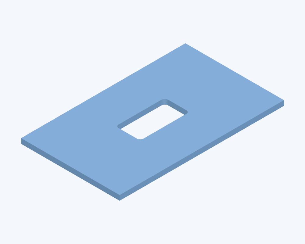 Geometrievorschau: Ausschnittecke mit schneidbarem Radius
