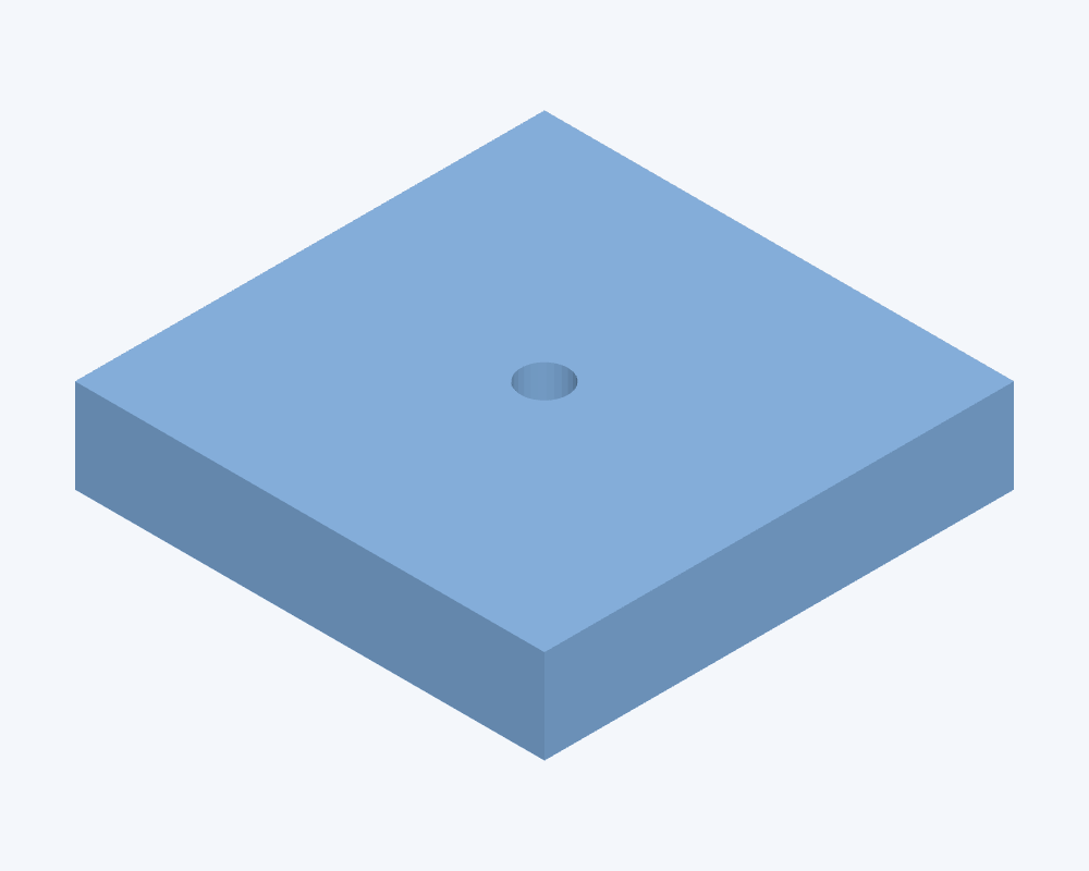Geometrievorschau: Ø4-Durchgangsbohrung: 8 mm tief